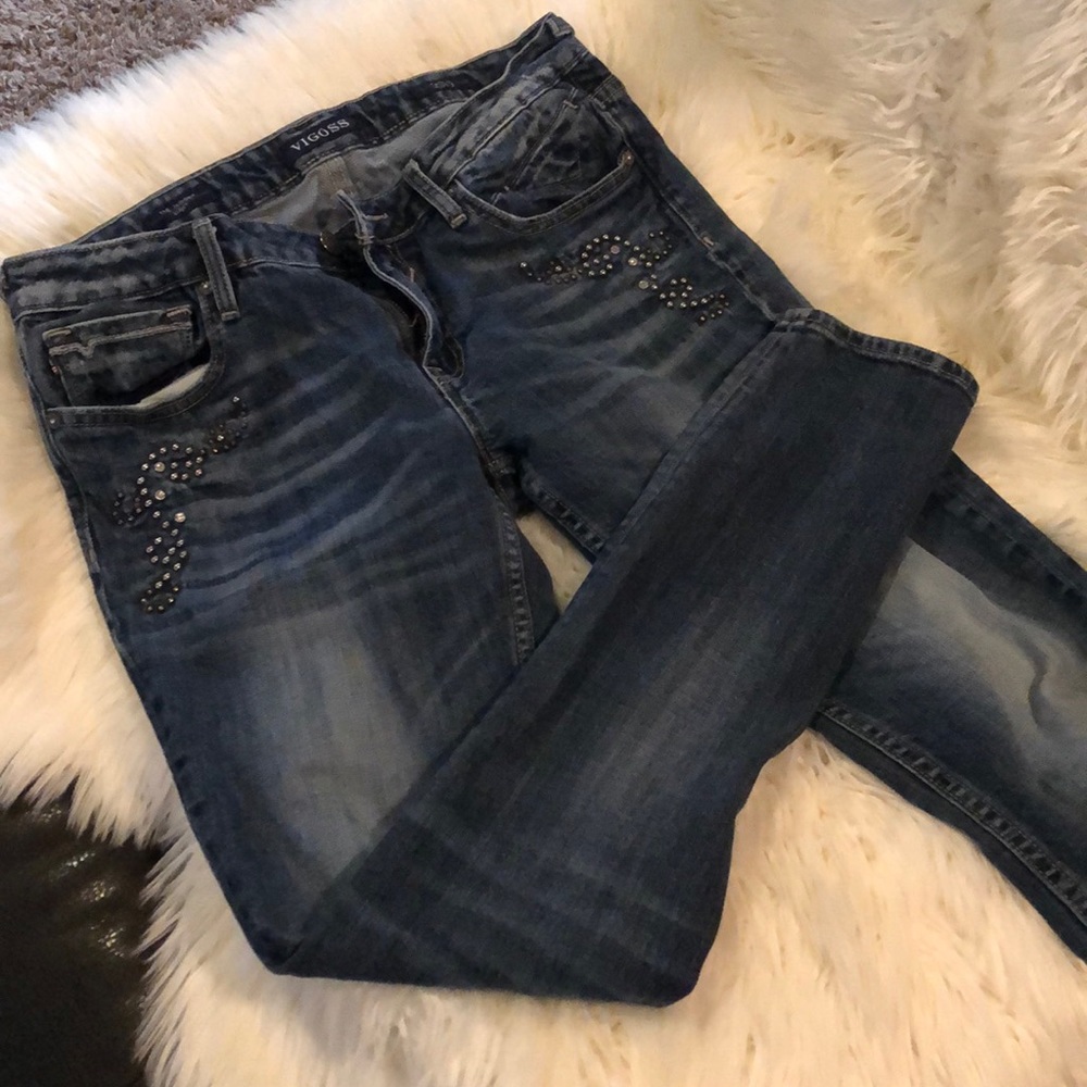 VIGOSS stud and rhinestone embellished Skinny’s